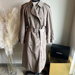 Vintage London Fog Tan Classic Trench Coat With Zip Liner